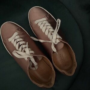 Sezane Blush Pink Satin Jack Sneakers